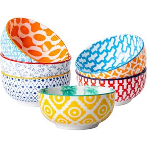 Gibsimi Ceramic Dipping Bowls Set - Mini 4 Oz Dessert Bowls Set - Small 3.5 Inch Porcelain Bowls for Side Dishes, Snack, Appetizer, Yogurt - Microwave Dishwasher Safe - Set of 6 - Assorted Colors