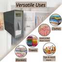 4 Pack Foldable Bed Sheet Set Organizer With Handle, Linen Closet Storage For Blankets, Duvet Covers, With Window And Label, Organizing Bedding, Queen & King Size, Gray