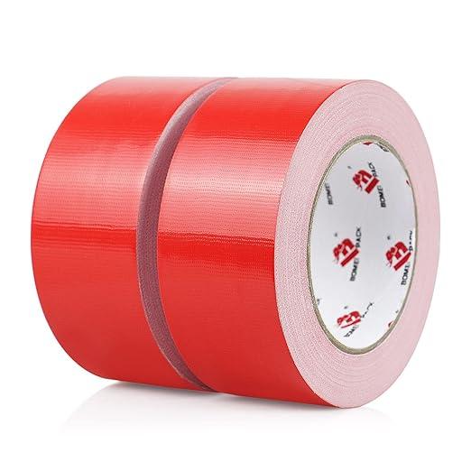 2 Pack Red Duct Tape Heavy Duty,9 Mil Thickness,2 Inches x 30 Yards,Strong Industrial Strength,Flexible,No Residue,Waterproof and Tear by Hand,MultiUse for Indoor & Outdoor Repairs