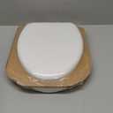 Mayfair Padded Toilet Seat with Chrome Hinges, Soft Vinyl over Wood Core Seat, Made in USA, Elongated, White