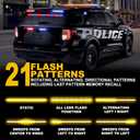 Traffic Advisor Light Bar 35'' 32 LED Emergency Strobe 21 Flash Patterns Directional Safety Warning Lights Suction Cups Cigar Lighter on Trucks Police Cars Construction Vehicles， Amber