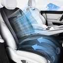 FLORICH Cooling Car Seat Cover, Ventilated Seat Cushion Cooling Car Seat Pad for Summer Driving with 2 Powerful Turbo Fans Universal Fit for Car SUV Truck Van-Black