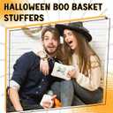Paterr 4 Pcs Halloween Boo Basket Gift Spooky Tote Bag Keychain Cosmetic Bag Pumpkin Bracelets Ghost Love Boo Gifts for Women (Beige)