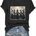 Halloween Shirts for Women Girls Will Be Girls Witch Graphic Outfits Ghost Pumpkin Tees Fall Spooky Season Clothes Tops (XX-Large)