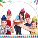 4 x 8 Pcs Crayon Hat Halloween for Adult Costumes Gnome Hats Crayon Paper Cap Graduation Dwarf Cone Fairy Dunce Cap Colorful Gifts Birthday Party Accessory for Favors Supplies Costume Cosplay