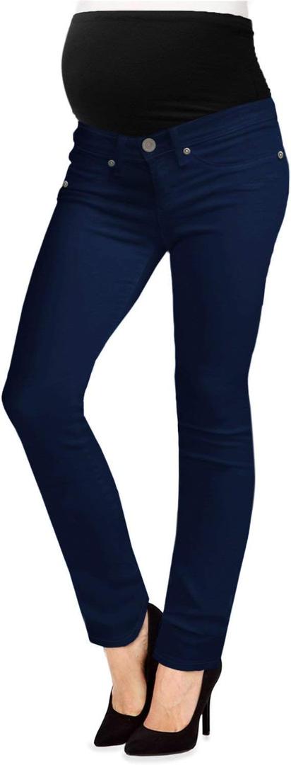 Hybrid & Company Super Comfy Stretch Women's Maternity Bootcut Jeans with Real Pockets (3X, Navy)