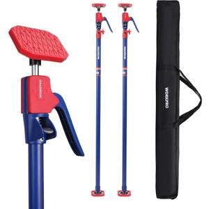 WORKPRO Cabinet Jack Support Pole, 54-114 Inches Steel Telescopic Quick Support Rod Adjustable 3rd Hand Support System with 154 lbs Capacity for Cabinet Jack, Drywall Jack& Cargo Bars, 2-Pack