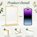 10 Pack Gold Acrylic Sign Holders 4x6 Inch, Double Sided Vertical Stand Clear Picture Frames, Table Menu Display Holders for Wedding Table Numbers, Restaurant Signs, Party and Office Photos