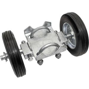 Rolling GATE 6" Wheel Carrier: for Chain Link Fence Rolling/Sliding Gates - Gate Wheel Rut Runner - 2 Rubber Wheels (axle is 7" from Wheel to Wheel)