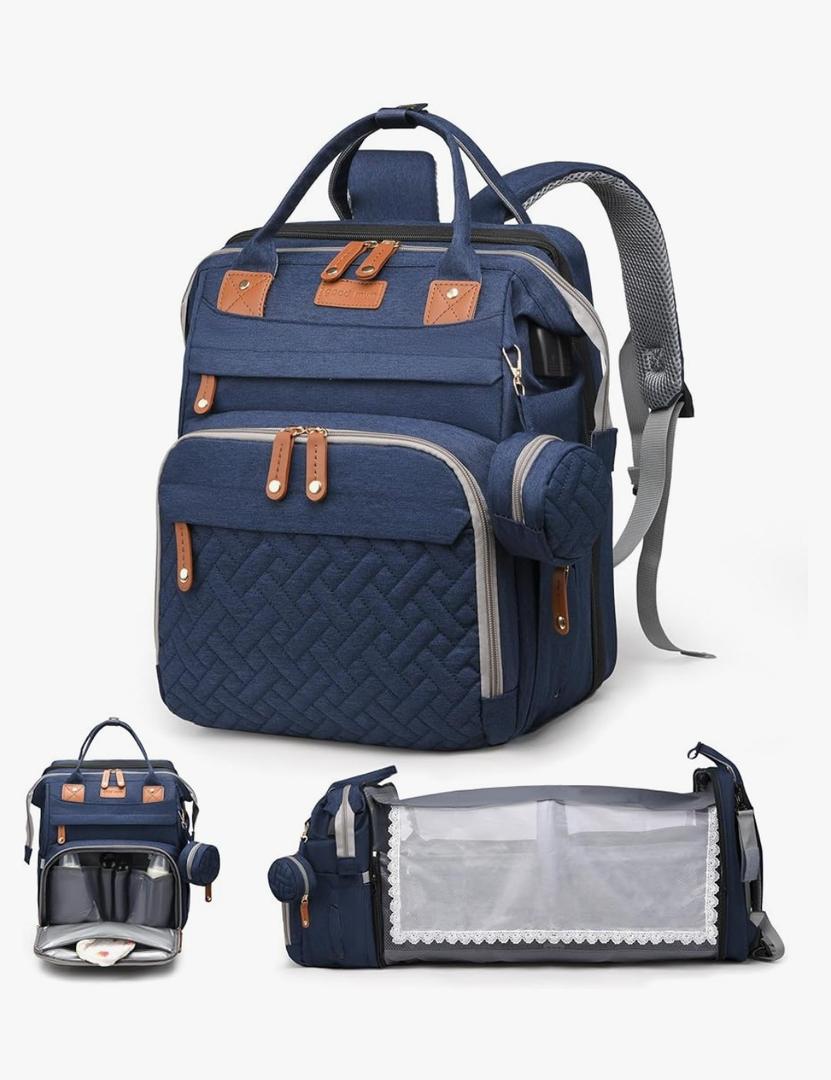 Diaper Bag with Changing Station, Baby diaper bags, Travel Essentials for Moms Dads, Boys, Blue