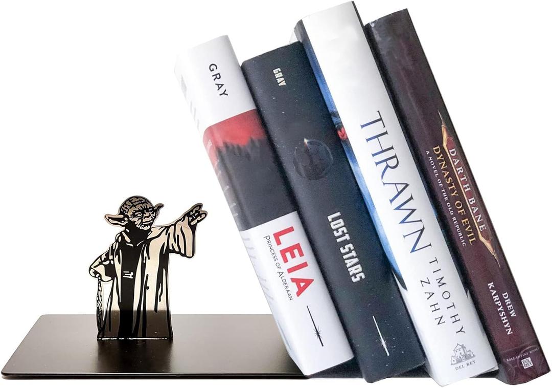 Master Yoda Force Metal Bookend, Double-Sided Printing Yoda Pattern, Creative Gift for Star Wars Lovers