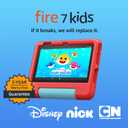 Amazon Fire 7 Kids tablet (newest model) ages 3-7. Top-selling 7" kids tablet on Amazon. Includes ad-free and exclusive content, easy parental controls, 10-hr battery, 16 GB, Red
