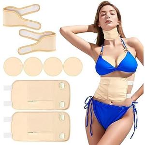 Castor Oil Pack Wrap, 8 Pcs Reusable Organic for Neck Chest Waist Back Knee Feet and Breast, Customizable Flexible Bands for Castor Oil Pressing Patches,Machine Washable