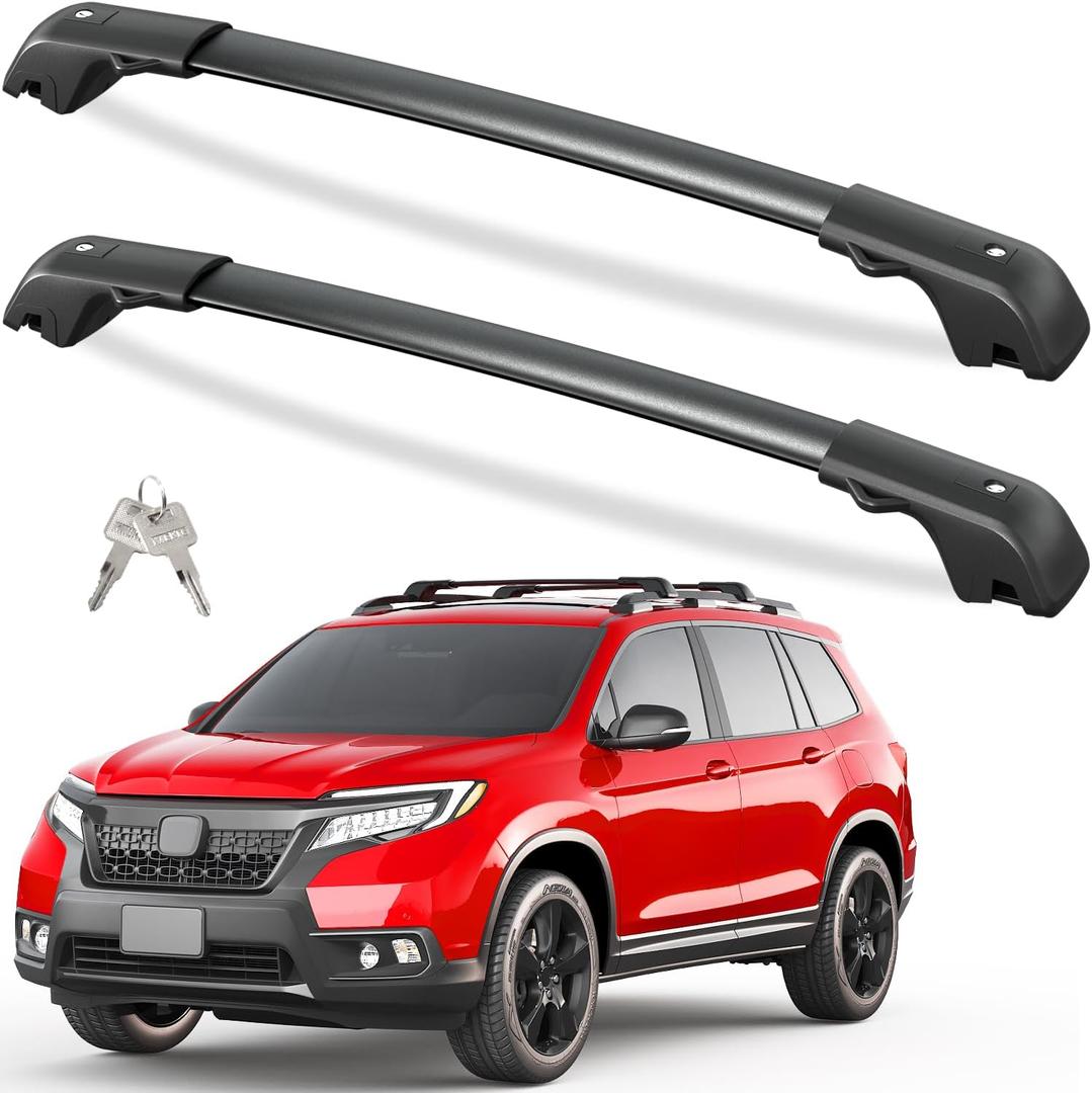 Tuyoung 300lbs Lockable Roof Rack Cross Bars Compatible with Honda Passport 2019 2020 2021 2022 2023 2024 2025 with Raised Rails Aluminum Roof Rails Crossbars Cargo Bars Canoe Rooftop Cargo Luggage