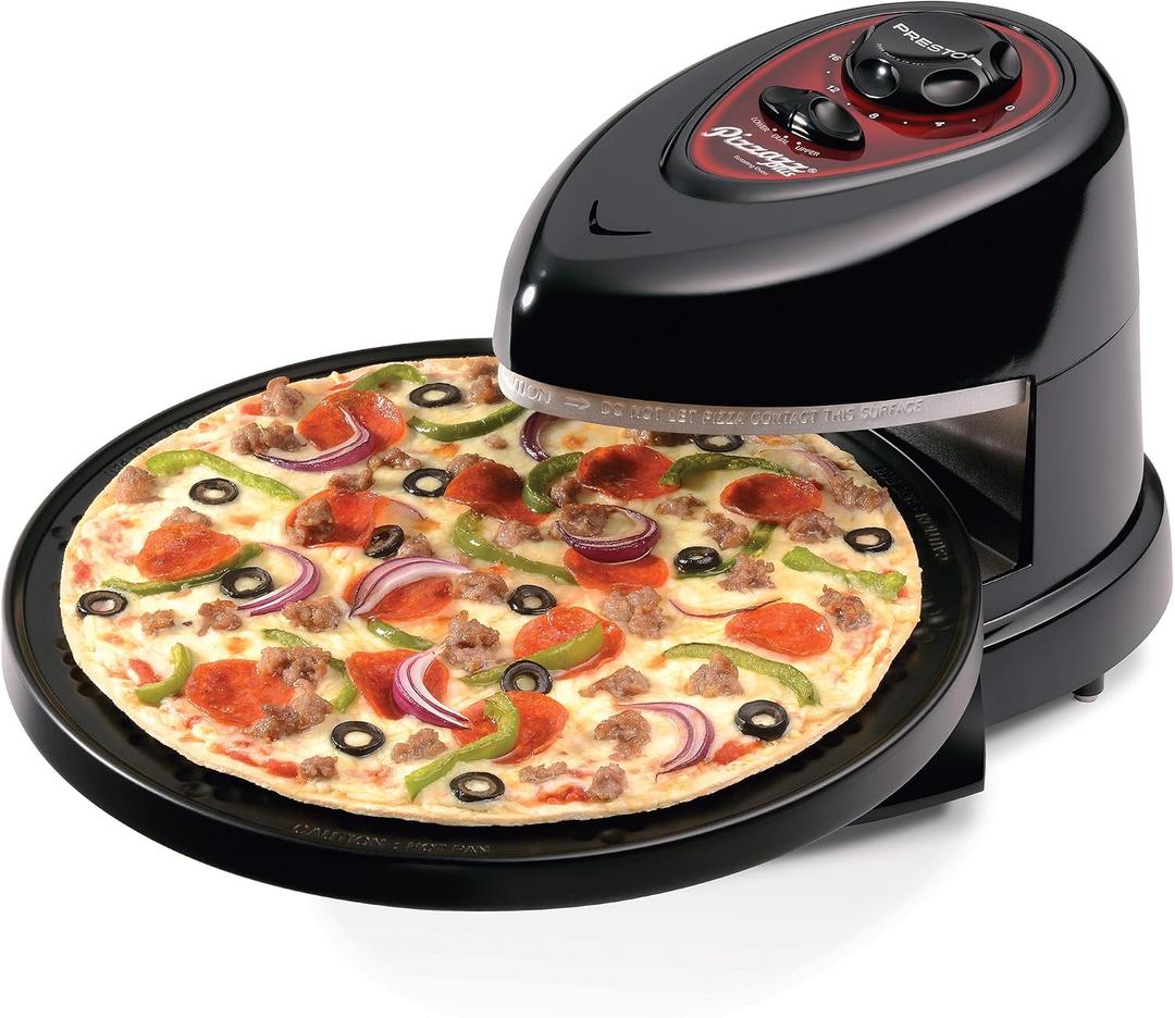 Presto 03430 Pizzazz Plus Rotating Oven, Black, 12-inch