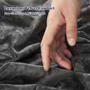 PHF Crushed Velvet Comforter Set King Size, 5-Piece Luxury Winter Bedding Sets with 2 Euro Shams, Heavyweight Warm Fluffy Velvet Bed Spread, Glam Home Decor, Grey