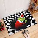 Room Decoration Doormat,3D Illusion Floor Mat Non-Slip Door Mats (Black, 50x80 CM)