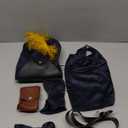 EOILFM Pet Cat Dog Puss in Boot Costume Cosplay Halloween Cute Kitten Puppy Clothes Dress up Pretend Play with Cloak Hat Belt Cape Accessories, Small, Black