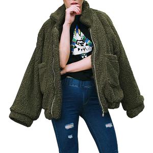PRETTYGARDEN Women's Fashion Winter Coats Sherpa Fleece Faux Fur Shearling Oversized Trendy Jackets Warm Outerwear Clothing (Medium, Green)