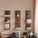LitaEther Lack Wall Shelf,Display Floating Shelf (Solid Wood, 4 Tier)