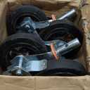VEVOR 4 Pack Scaffolding Wheels, 8 x 2 Inch Scaffold Caster Wheels with Dual Locking Rubber Swivel Casters, 360 Degrees Heavy Duty Rubber Swivel Stem Casters with Brake, 2908LBS Capacity