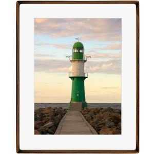 Natural Wood 16x20 Picture Frame, Display 12x16 Photo with Mat or 16x20 Without Mat, Solid Walnut Wood Poster Frame with Plexiglass, Wall Hanging Display