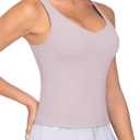 THE GYM PEOPLE Women's Longline Sports Bra Wirefree Padded Workout Yoga Tank Top (Medium, Light Purple)