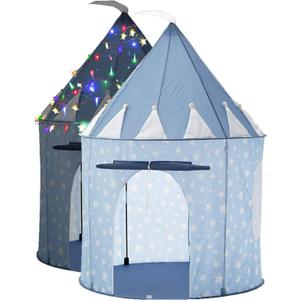LimitlessFunN Pop Up Kids Play Tent | Includes Star Lights & Carrying Case |, Children Indoor Castle Playhouse for Toddlers, Boys & Girls, 41" D x 41" W x 53" H
