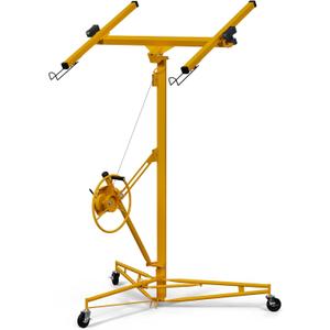 16 ft Drywall Lift,Drywall Rolling Lifter Panel,150 LBS Heavy Duty Sheetrock Lift Drywall Lifter,Drywall Lift Panel Hoist Jack with 360 Adjustable Telescopic Arm & 3 Lockable Wheels