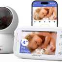 1080P 2.4GHz WiFi Baby Monitor with Camera and Audio, Pan-Tilt-Zoom Video Camera, 4'' IPS Screen, HD Night Vision, Motion & Cry Detection, 360° View, Temperature Sensor, Feeding Reminder