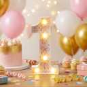 Retisee Pink Bow Light up Number 1, Cute Bow LED Birthday Light up Sign Decorations, 8.6'' Glowing Number for Girls Women Pink Bows Themed Events Room Coquette Party Decor
