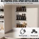 Riciakik 6 Pack Spray Bottle Holder Wall-Mounted, Aerosol Spray Can Holder Storage Rack, Heavy-Duty Paint Bottle Organizer with 30 Holes, Steel Black Spray Rack for Garage, Shop, Home or Tool Trailer