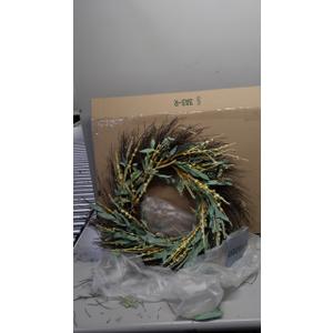 Artificial Succulents Spring Wreath for Front Door, 24in