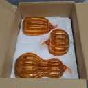 DECORKEY Fall Decorations for Home, Set of 2 Glass Pumpkin with LED Lights Thanksgiving Table Decor, Timer Lighted Pumpkin Decorations for Indoor Fall Mantel Decorating (DKGG-4090)