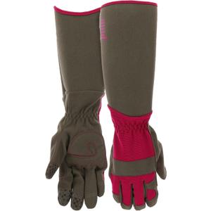 MUD Gauntlet Women's Synthetic Leather Palm with Extended Safety Cuff Garden Gloves (Medium/Large, Purple)