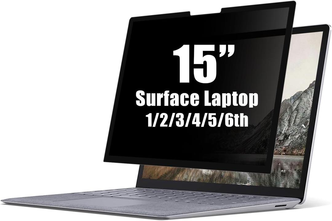 FILMEXT Privacy Screen Protector for Microsoft Surface Laptop 3/4/5th Gen 15 inch Model 1952 1953 1978 1979 1873 1872, Full Removable Surface Laptop Privacy Screen 15" Anti-Spy Anti-Glare Blue Light Filter