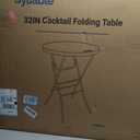 Byliable 32in Cocktail Table Black High Top Folding, Portable Bar Height Folding Table Round with Removable Carbon Black Legs, Indoor Outdoor Banquet for Parties, Commercial, Speech, 3243 in