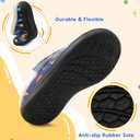 LeIsfIt Toddler Slippers Boys Girls Moccasin Slippers Kids Warm Slip-On House Shoes with Non-Slip Sole for Indoor & Outdoor (Dinosaur)