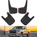 Kiwi Master Mud Flaps for 2019-2024 Dodge Ram 1500 (Without OEM Fender Flares, Not Fits Classic or TRX), Heavy Duty Front & Rear Mud Guards, No Drill, 4 Pcs Set