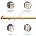 Zenna Home Adjustable Curtain Tension Rod for Windows, No Drill Expandable Tension Curtain Rod with Decorative Ball Finials, Easy Install Window Rod, 48 to 84 Inch, Gold
