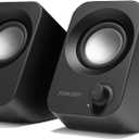 FUNLOGY Speaker - 14W Stereo PC Speakers, USB Powered, Compact Size with 30° Tilt Design, Volume Dial Control, for Desktop, Laptop, Monitor, Gaming Consoles, Black