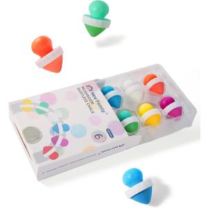 NewFamily Dustless Mushroom Sidewalk Chalk for Kids Non-Toxic Washable Outdoor Art & Blackboard Drawing Chalk with Holder | Mess-Free Fun Play for Classroom & Home6 color