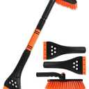 34" Extendable Ice Scrapers for Car Windshield 2-in-1 Snow Brush for Car Snow Scraper for Car Snow Scraper and Drush with Ergonomic Foam Grip for Cars, Trucks, SUVs with 360 Pivoting Brush Head Blue (Orange NEW)