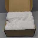 FUTEI Cream White Decorative Throw Pillow Covers 24x24 Inch Set of 2,Soft Fuzzy Faux Rabbit Fur European Cushion Covers with Raised Texture,Neutral Boho Home Decor for Couch Bed Living Room