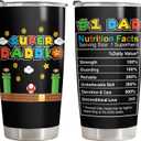 34HD Father Gifts, Daddio Tumbler with Lid 20 oz Stainless Steel, Dad Coffee Mug, Gamer Dad Present, Daddy Birthday Gifts from Daughter, Son, Wife Christmas Gift