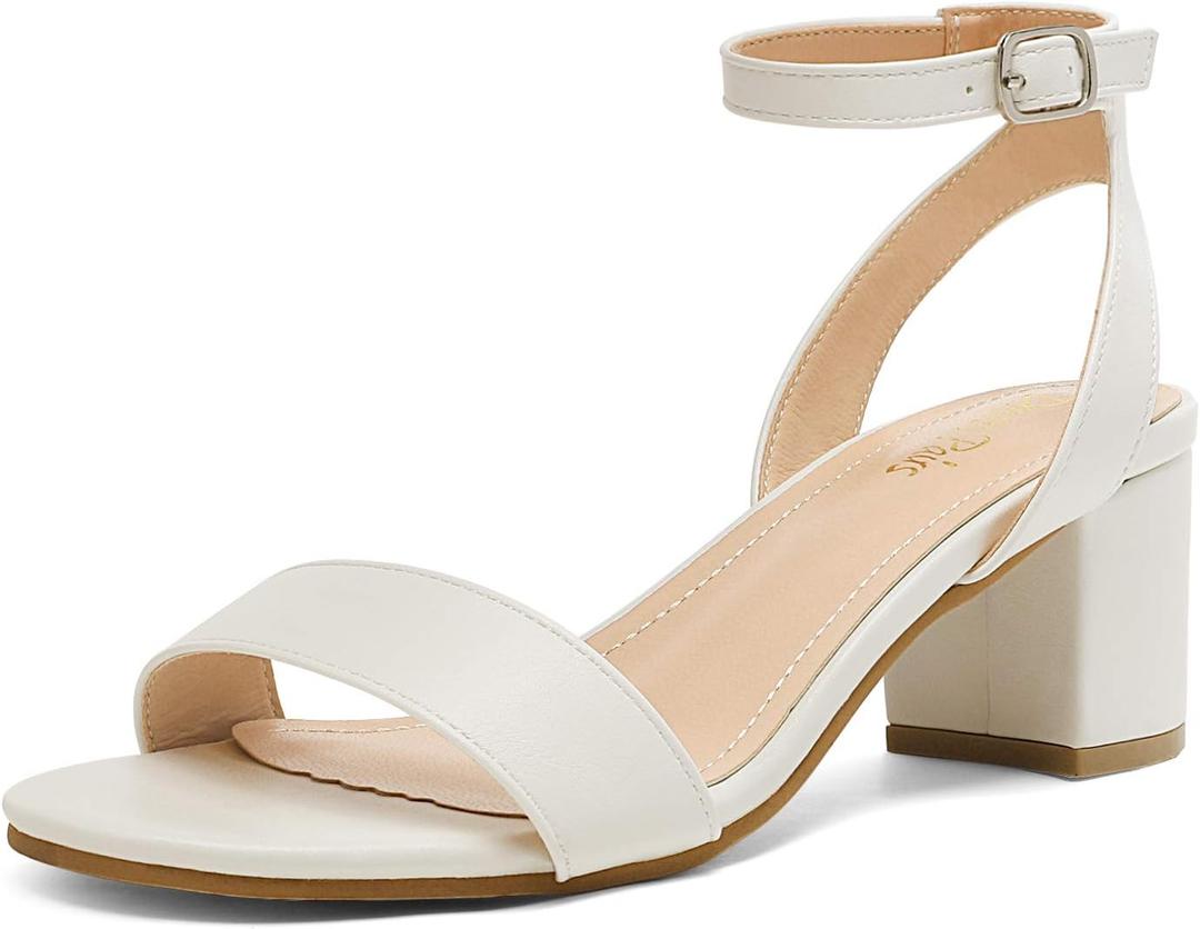 DREAM PAIRS Women's Open Toe Ankle Strap Low Block Chunky Heels Sandals Party Dress Pumps Shoes (7 Wide)