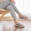 Flip Flops House Slippers for Women Indoor House Shoes with Soft Terry Cloth Ladies Thong Slippers with Non-Slip Sole and Memory Foam Grey (Gray)