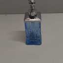 10Oz Blue Glass Soap Dispenser with Silver Pump,Lead-Free Thick-Cut Glass,Countertop Soap Dispensers for Bathroom & Kitchen,Square