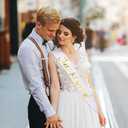 3 x Just Married Sash with Gold Letters, Bachelorette Party Sash Bride to Be, Bridal Shower Hen Favours Accessories, Engagement Proposal, Bachelorette, Wedding Favors Accessories just Marrier white sash (White)