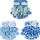 Washable Dog Diapers Female 3 Pack Reusable Highly Absorbent Puppy Diapers, Premium Doggie Diapers, Durable Leak-Proof Dot Doggy Diapers for Period Heat Incontinence Potty Training, M
